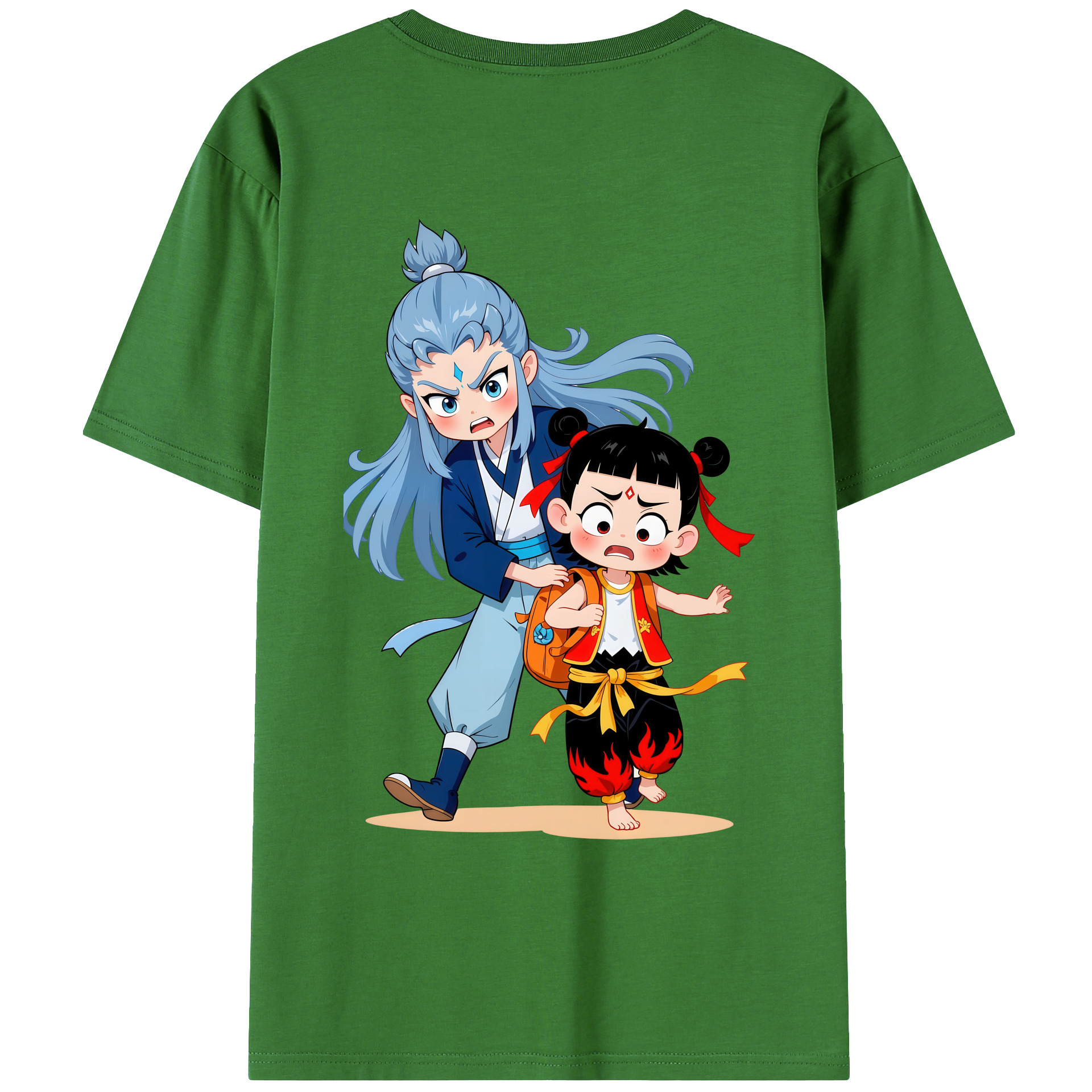 （画像用） Ne Zha 2 ナタ 魔童の大暴れ レディース半袖Tシャツ(バックプリント)